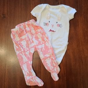 Ellen Degeneres baby girl bunny outfit set 3 month